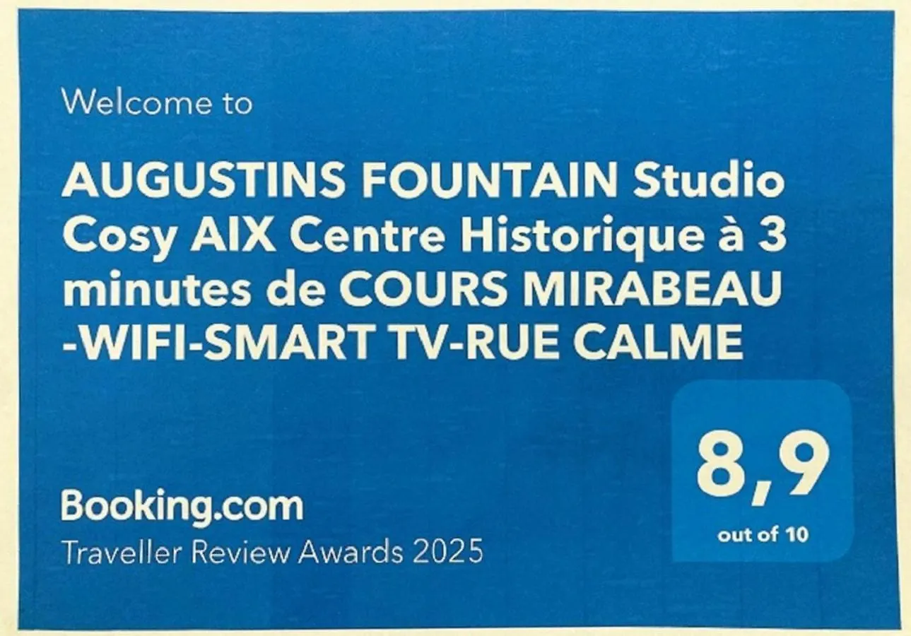 Augustins Fountain Studio Cosy Aix Centre Historique A 3 Minutes De Cours Mirabeau -Wifi-Smart Tv-Rue Calme Aix-en-Provence